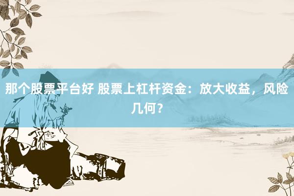 那个股票平台好 股票上杠杆资金：放大收益，风险几何？