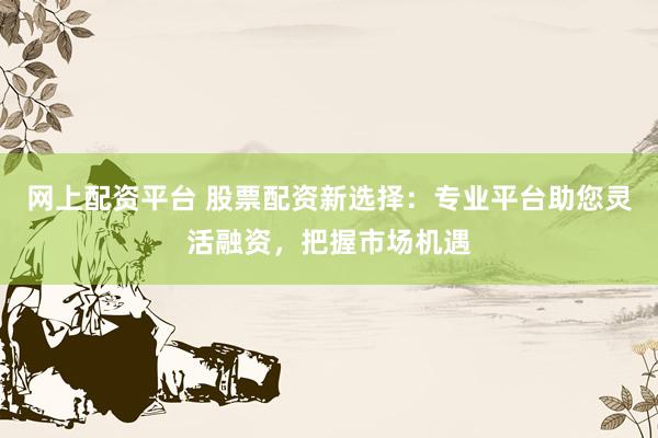 网上配资平台 股票配资新选择：专业平台助您灵活融资，把握市场机遇