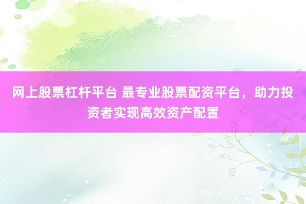 网上股票杠杆平台 最专业股票配资平台，助力投资者实现高效资产配置