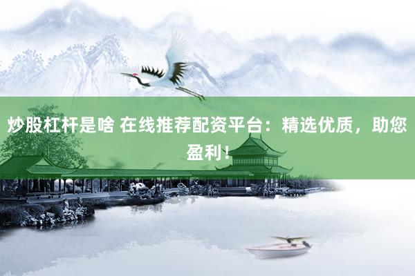 炒股杠杆是啥 在线推荐配资平台：精选优质，助您盈利！