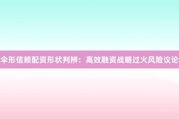 伞形信赖配资形状判辨:高效融资战略过火风险议论