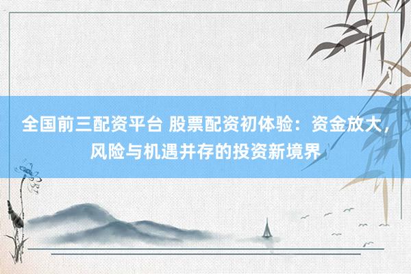 全国前三配资平台 股票配资初体验：资金放大，风险与机遇并存的投资新境界