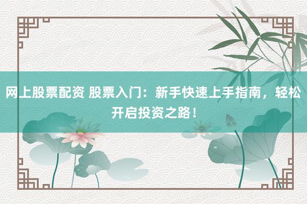 网上股票配资 股票入门：新手快速上手指南，轻松开启投资之路！